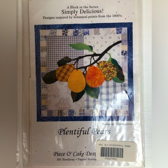 New Simply Delicious Quilt Block Patterns Plentiful Pears & Plump Peaches - Picture 3 of 11